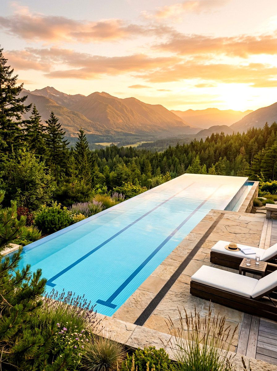 Infinity Edge Lap Pool - 30 lap pool backyard ideas
