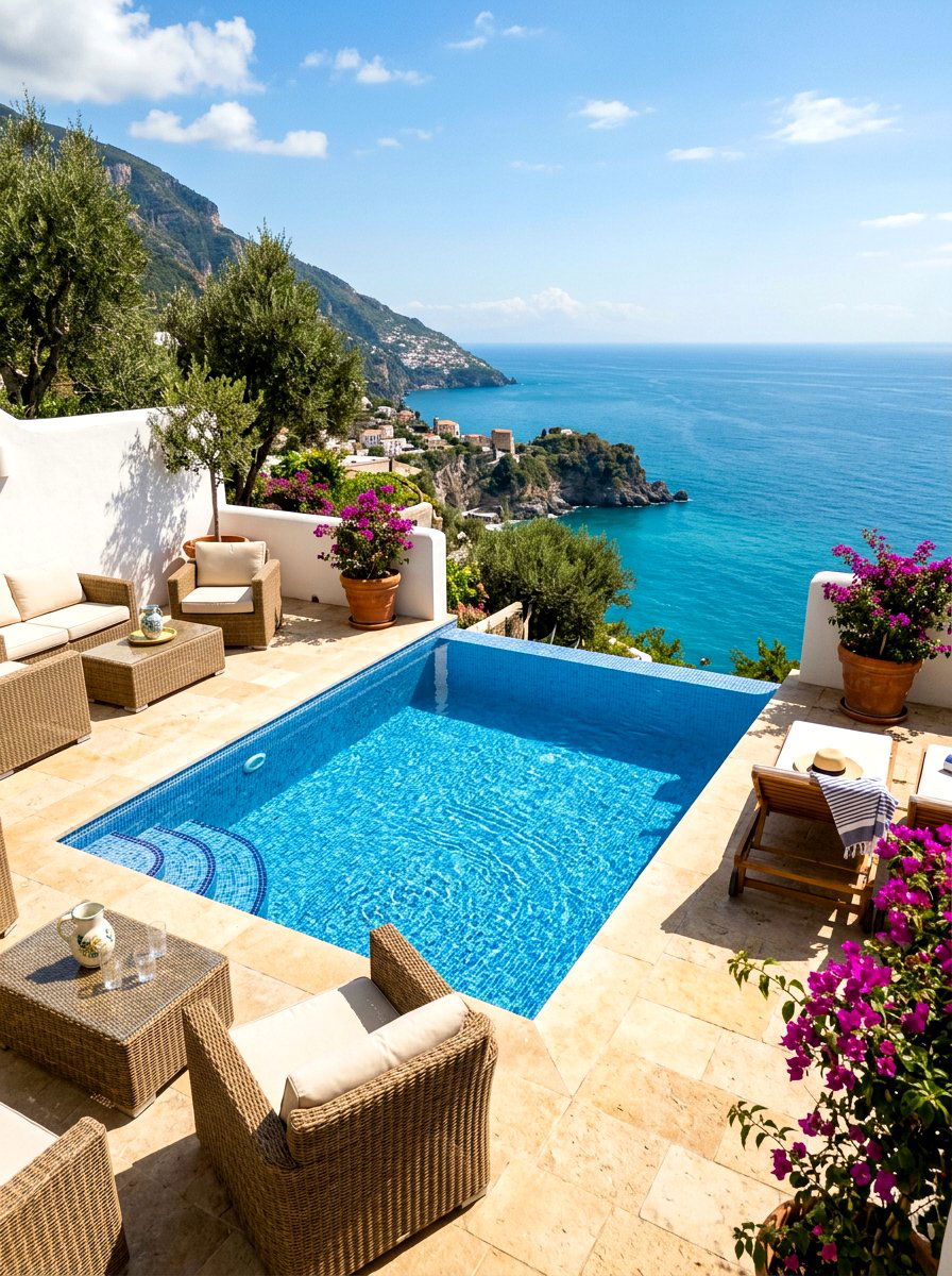 Infinity Edge Plunge Pool - 30 Mediterranean patio lounge ideas
