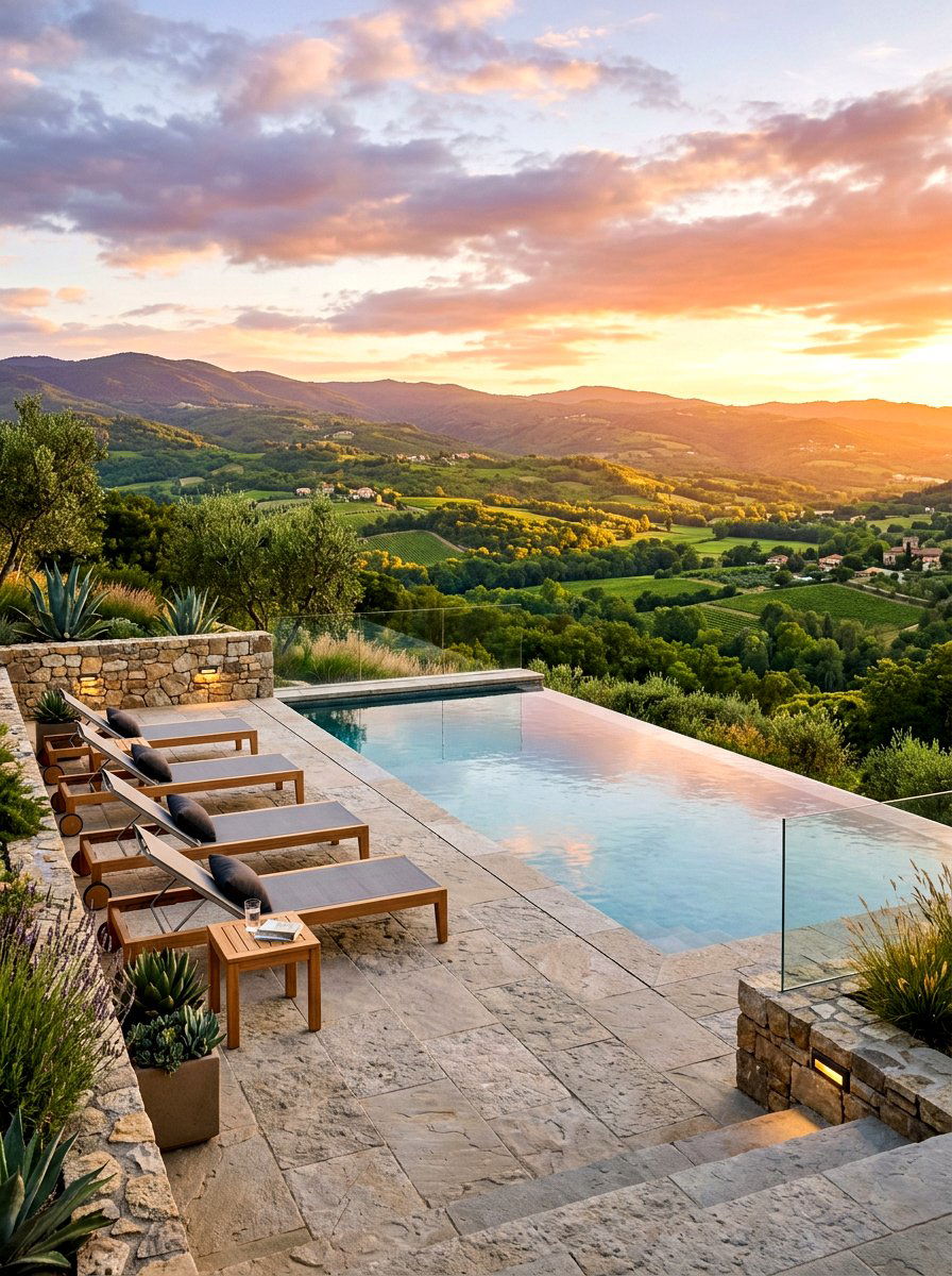 Infinity Edge Pool Patio - 30 wine country patio ideas