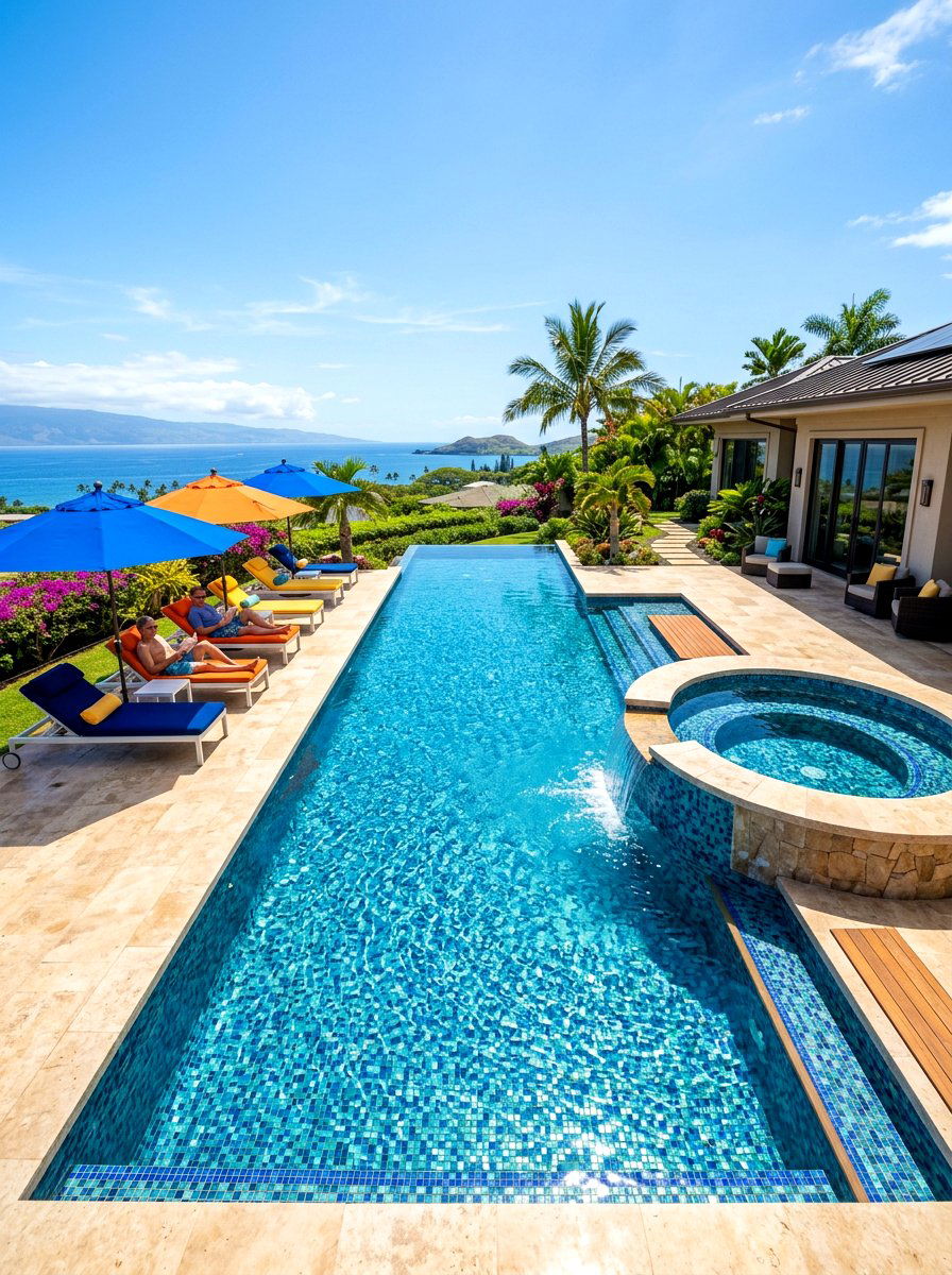Infinity pool with spa - 30 infinity pool backyard ideas
