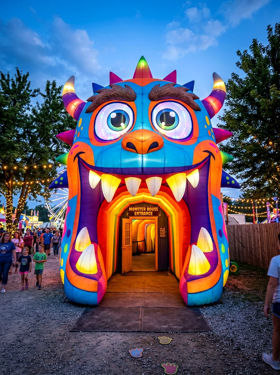 Inflatable Monster House Entrance - 30 Halloween porch ideas