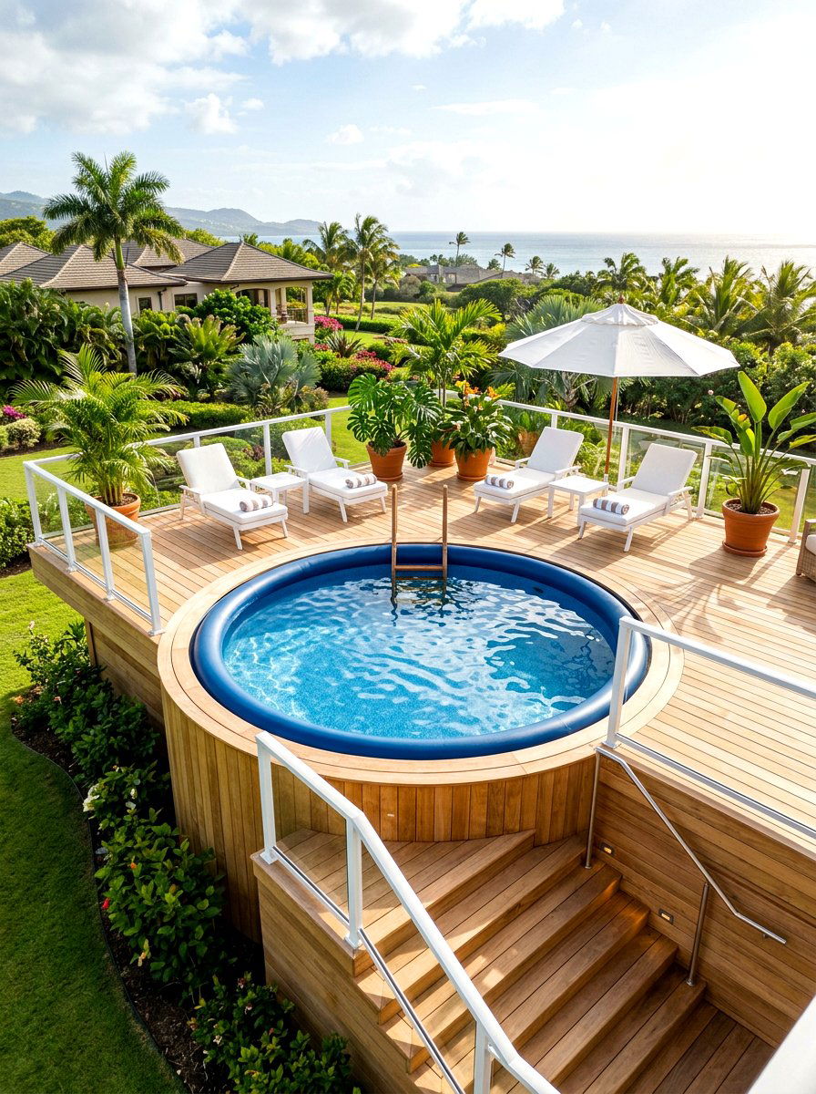Inflatable pool deck - 30 budget pool ideas