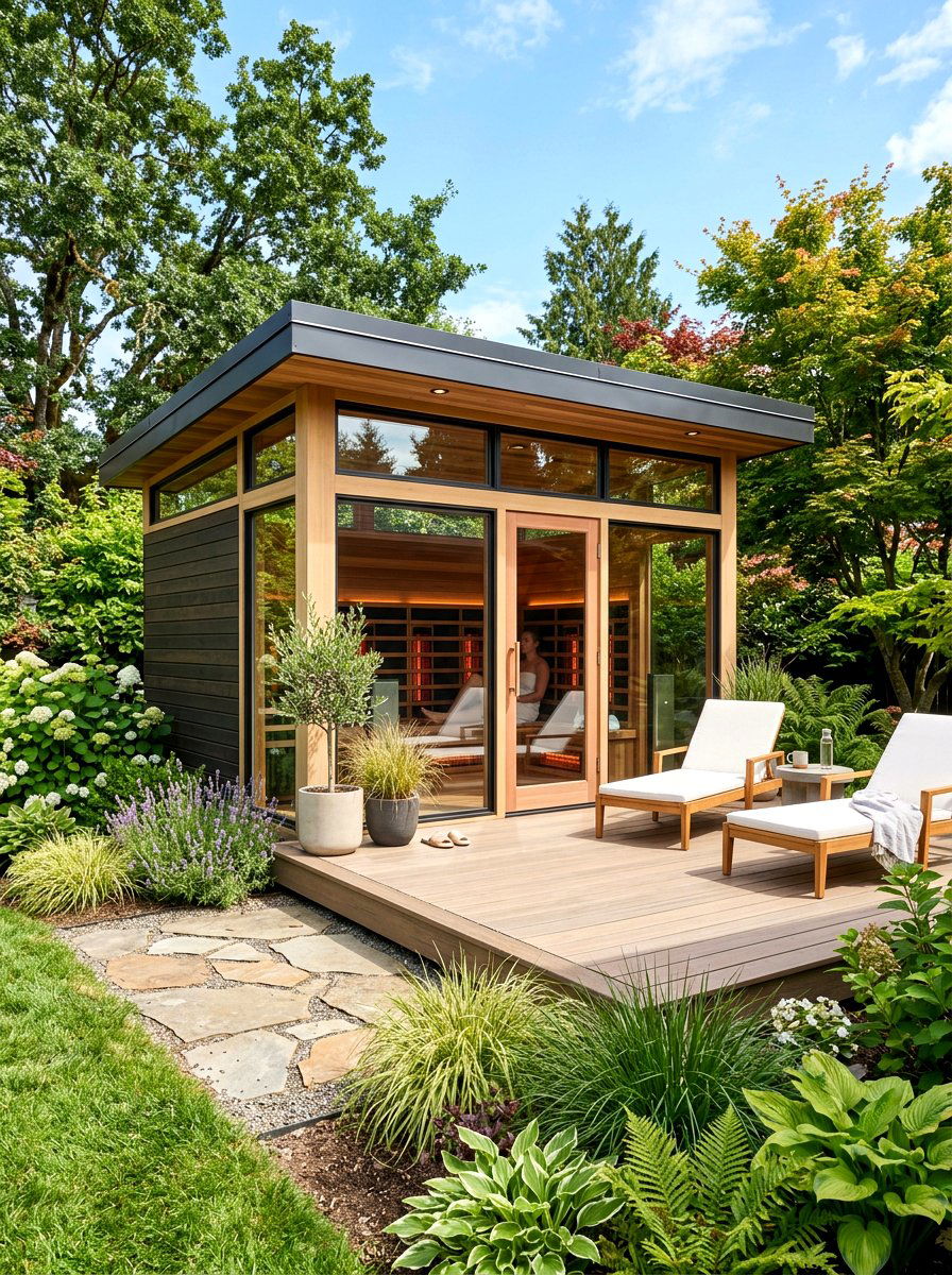Infrared Sauna Garden Room - 30 sauna shed ideas
