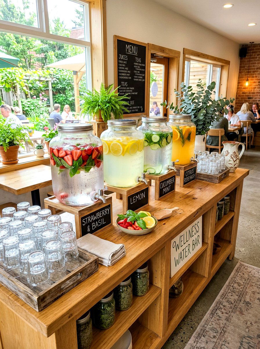 Infused Water Bar - 30 beverage station party ideas