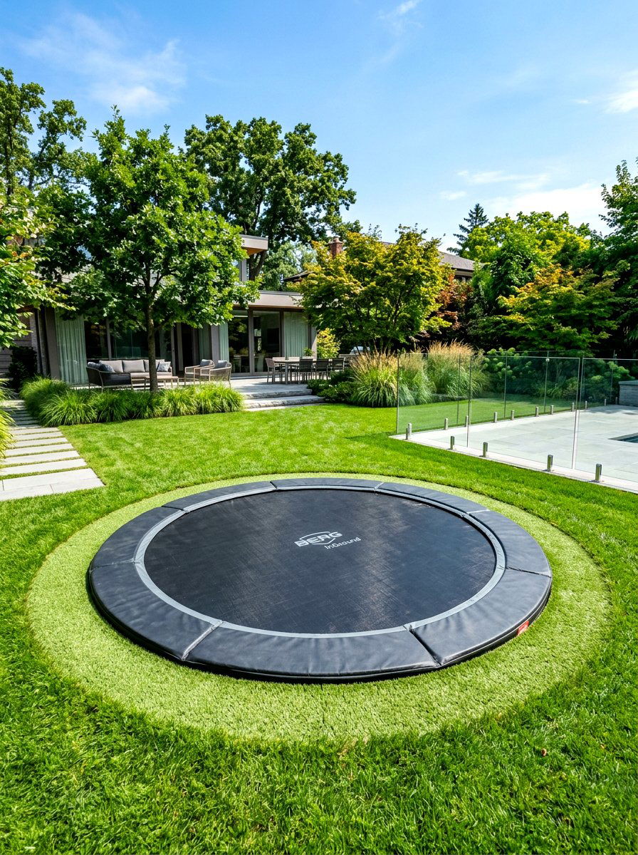 Inground Backyard Trampoline - 30 backyard game area ideas