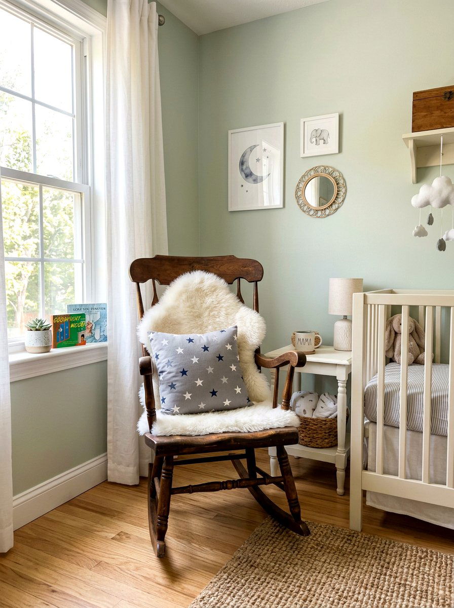Inherited rocking chair nursery corner - 30 heirloom decor ideas