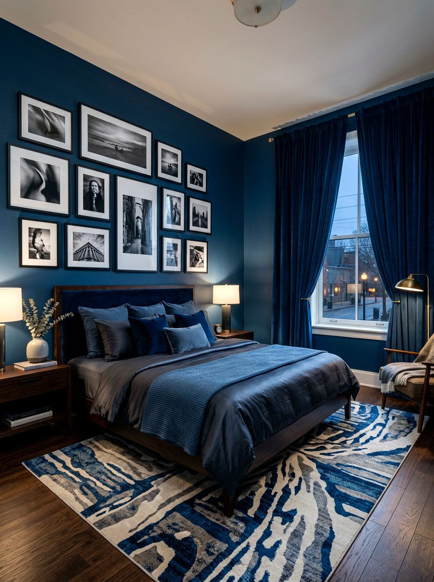 Inky Blue Bedroom - 30 blue bedroom ideas