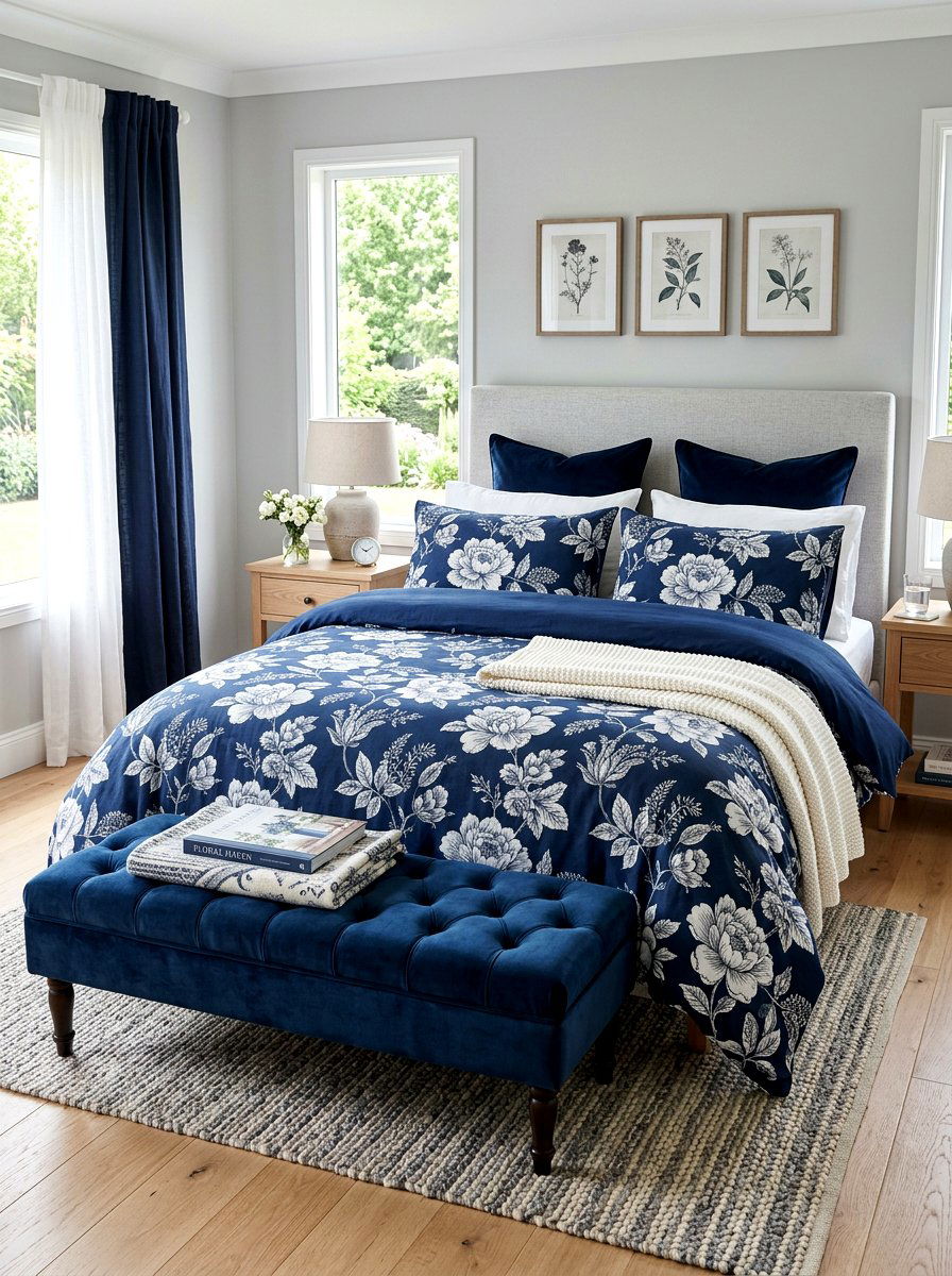 30 Inky Blue Bedroom Decor Ideas For Dreamy, Moody Sleep