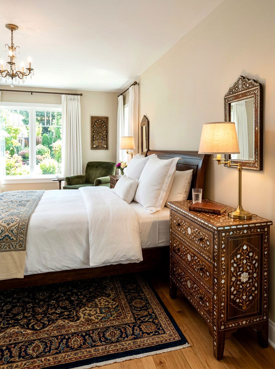 Inlaid wood chests - 30 chinoiserie decor ideas