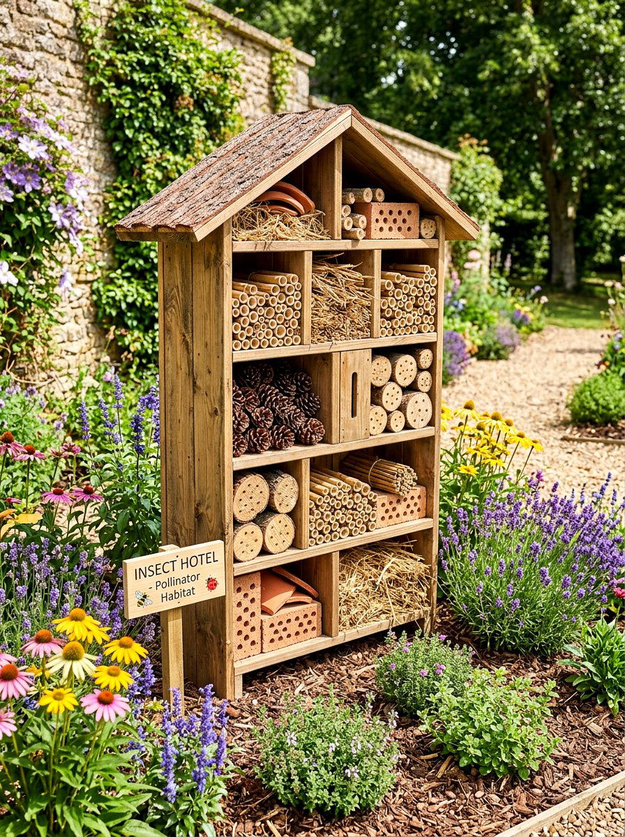 Insect Hotel Structure - 30 rewilded backyard ideas
