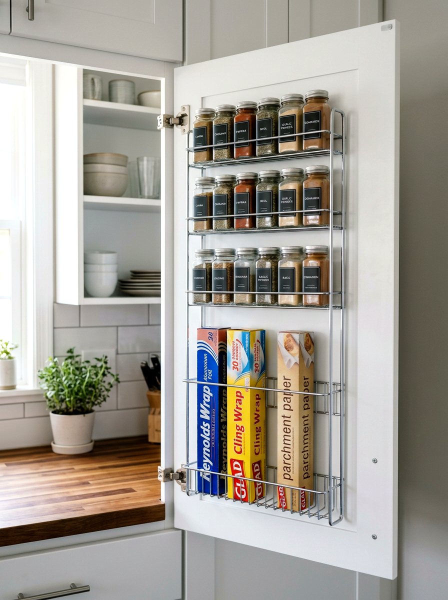 Inside Cabinet Door Rack - 30 studio apartment storage ideas