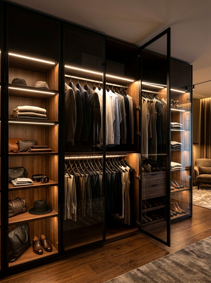 Inside cabinet tube light - 30 closet lighting ideas