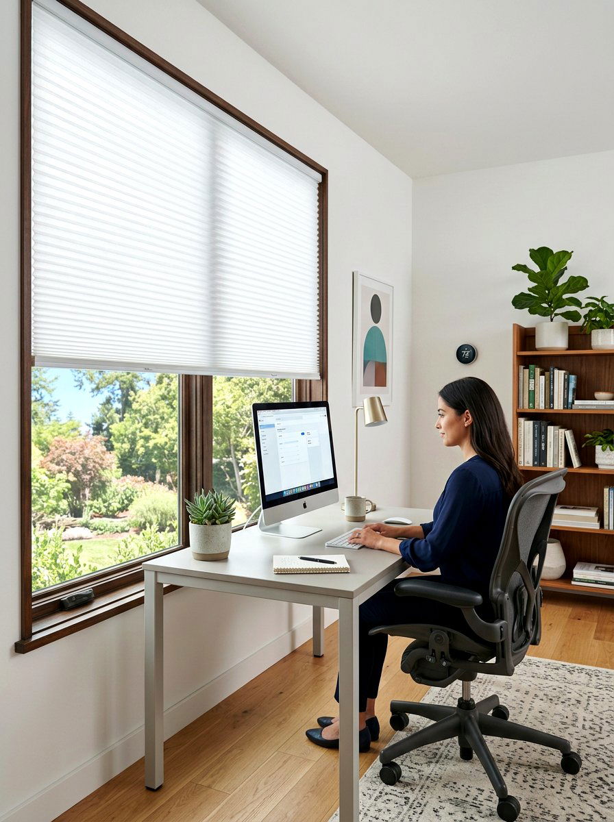 Insulated Cellular Shades - 30 energy efficient home office ideas