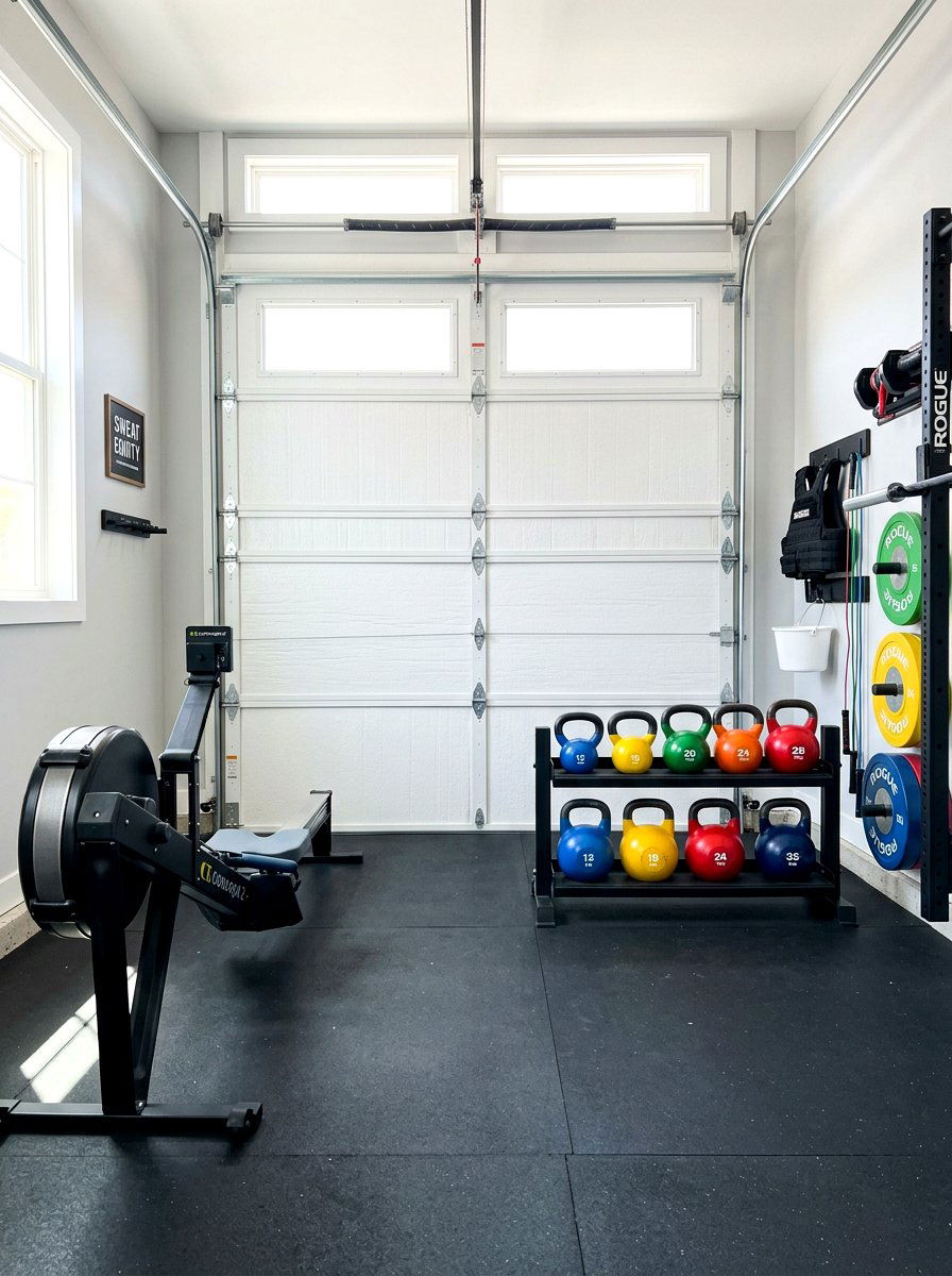 Insulated garage door panels - 30 garage gym ideas