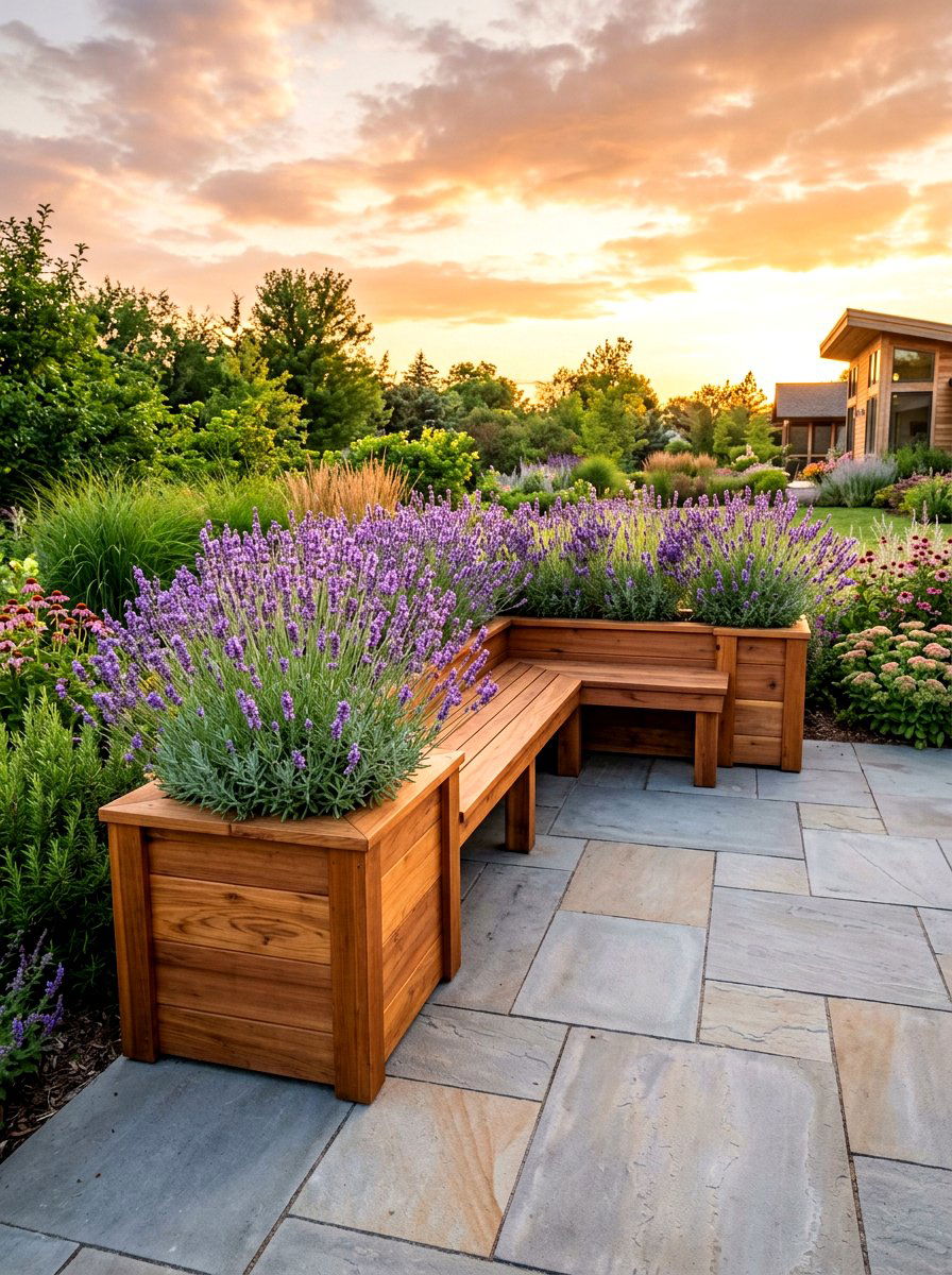 Integrated Bench Planters - 30 modern planter ideas