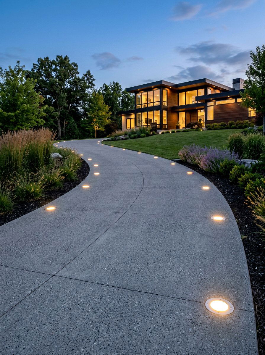 Integrated Concrete Lighting - 30 driveway lighting ideas