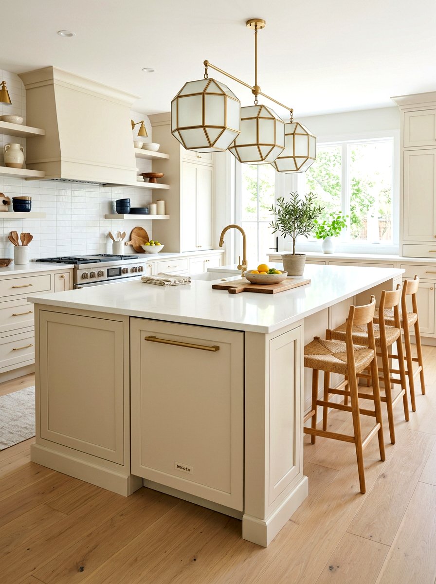 Integrated Cream Dishwasher Kitchen Island - 30 cream appliance kitchen ideas