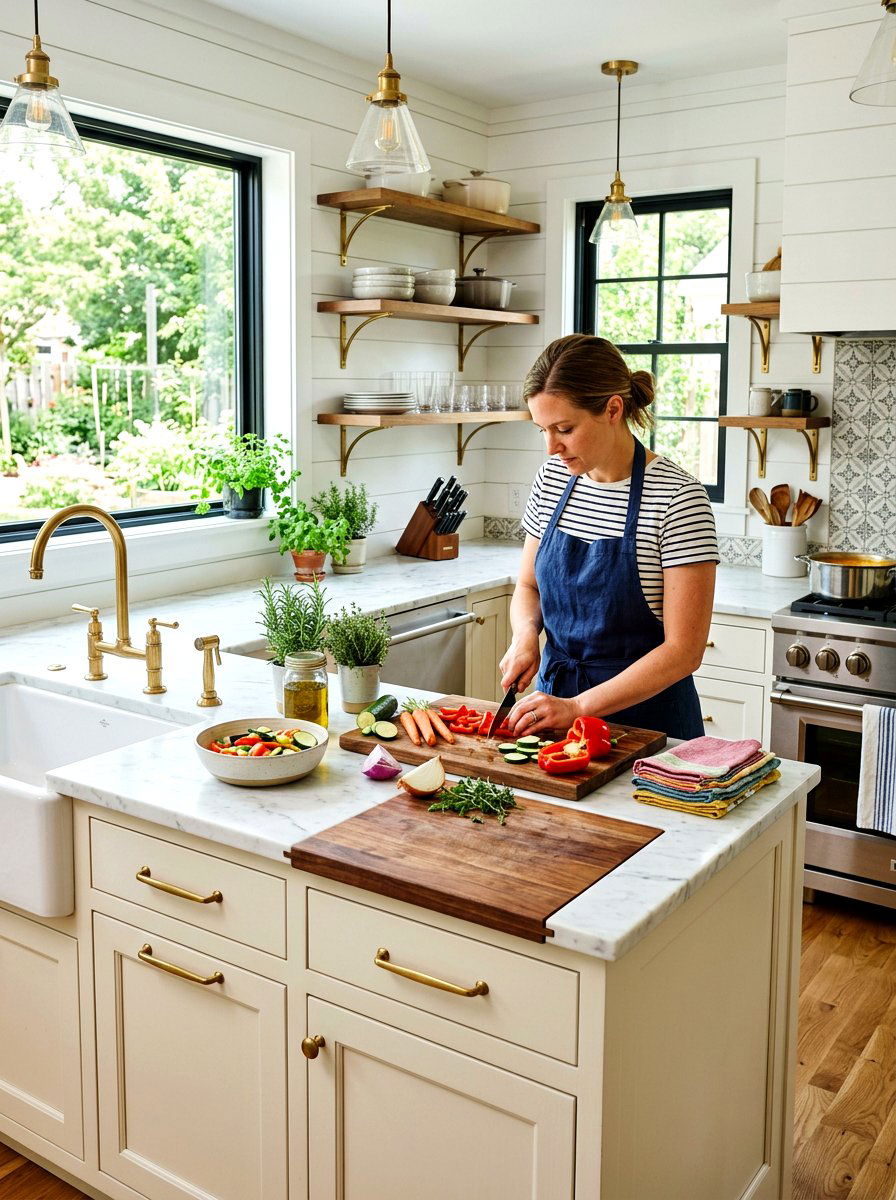 Integrated Cutting Board - 30 second prep space kitchen ideas