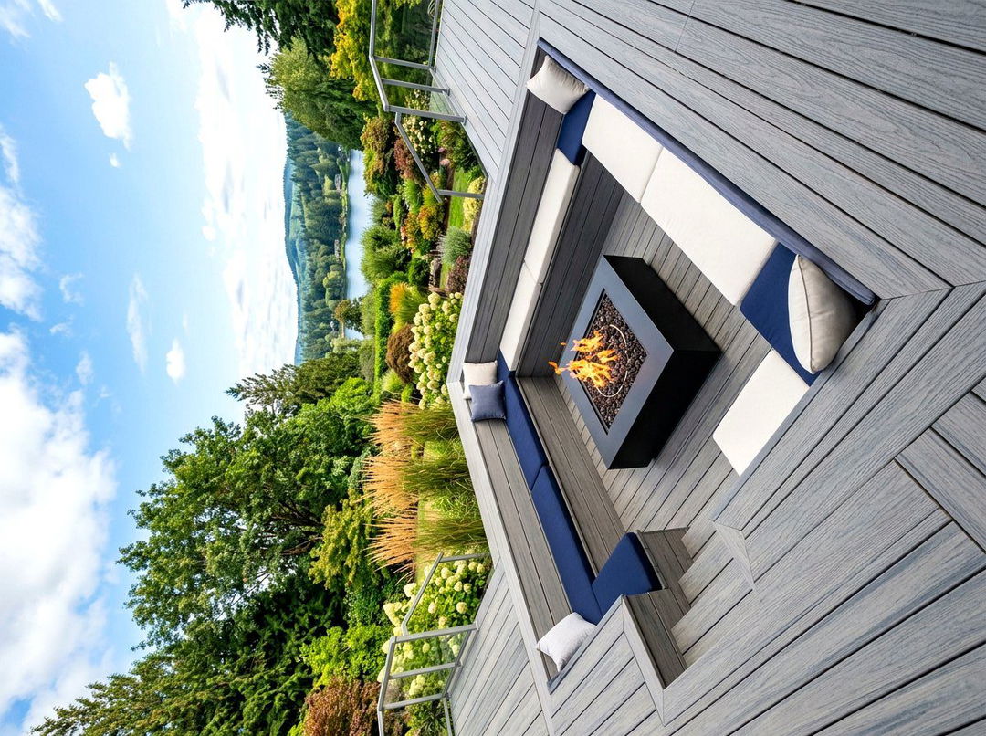 Integrated Deck Fire Pit - 30 sunken fire lounge ideas