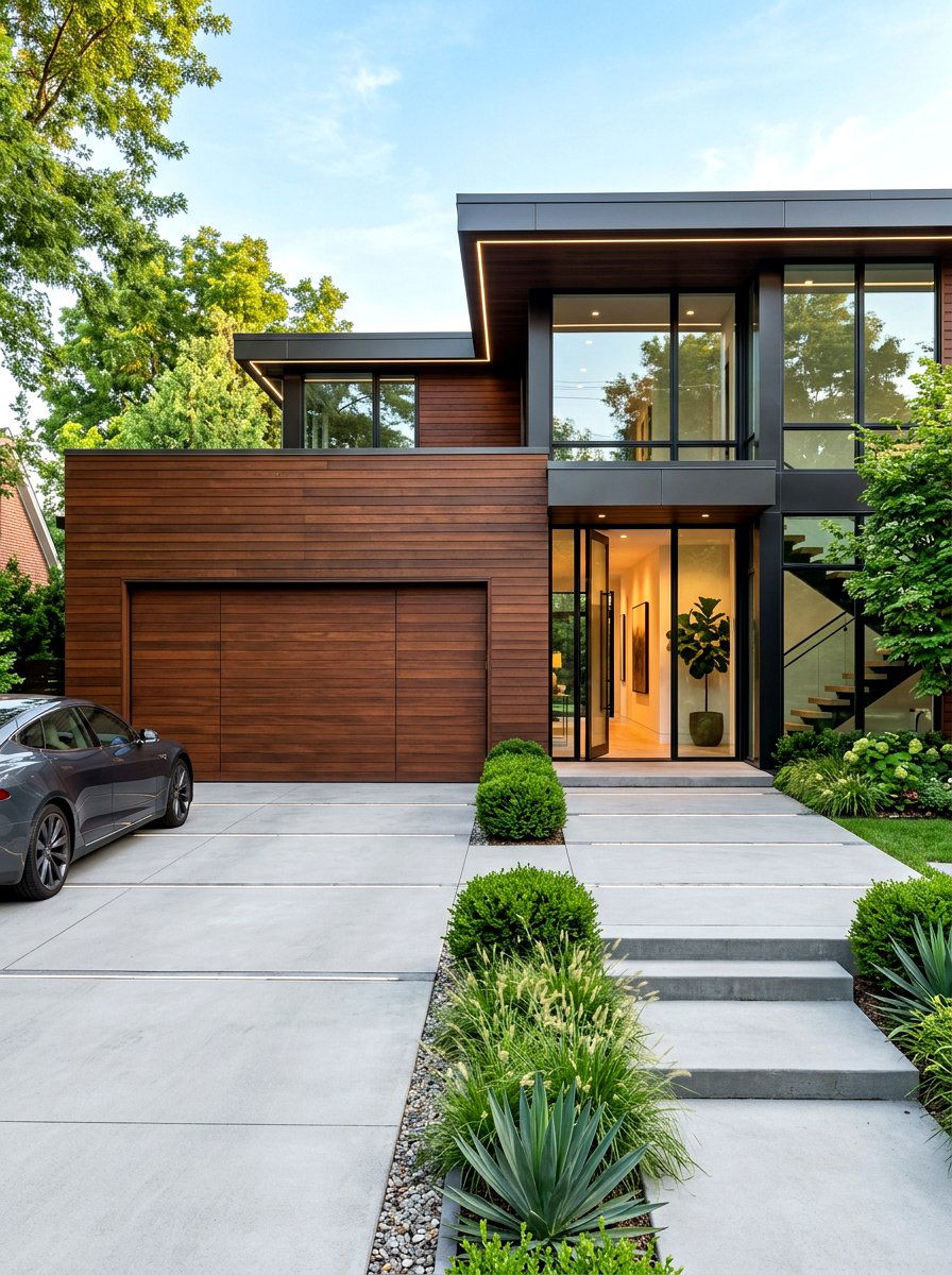 Integrated Garage Doors - 30 quiet luxury exterior ideas