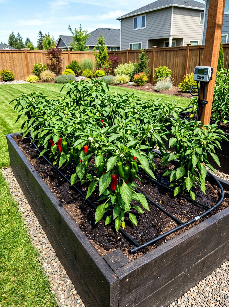 Integrated Irrigation Garden Bed - 30 raised kitchen garden ideas