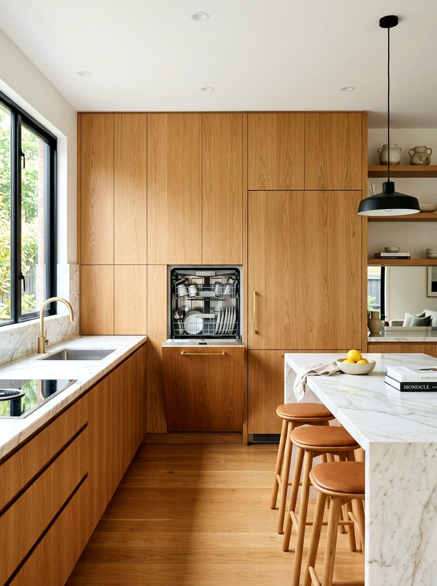 Integrated Kitchen Appliance Layout - 30 organic modern kitchen ideas