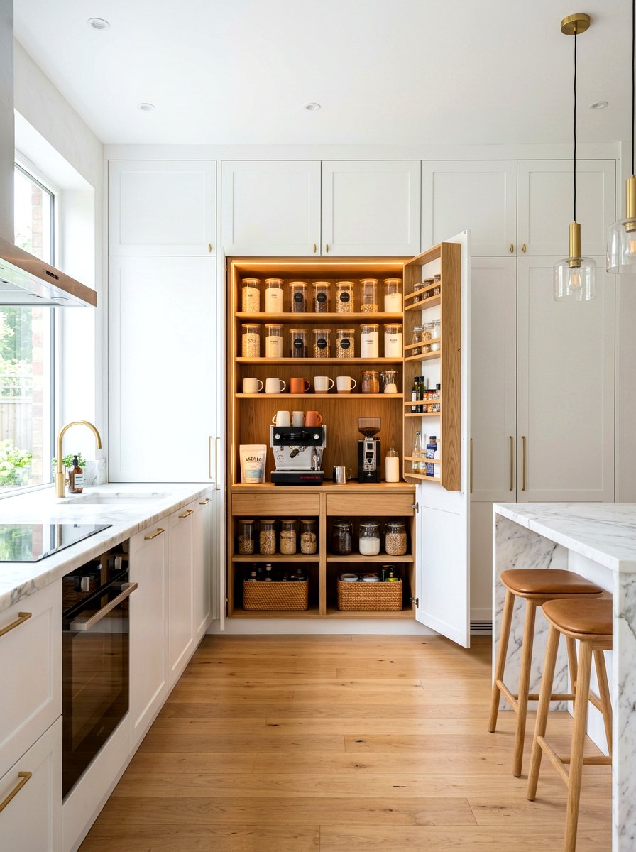 Integrated Kitchen Pantry Cupboard - 30 Parisian kitchen ideas