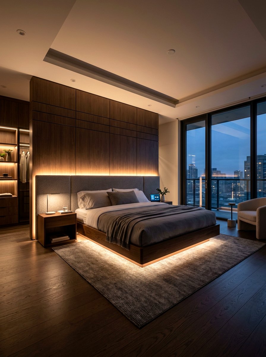 Integrated LED Bedroom - 30 soft luxury bedroom ideas