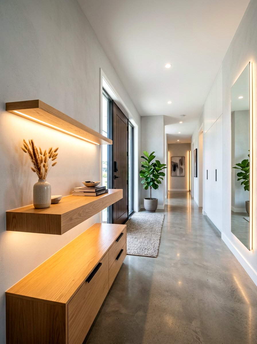 Integrated LED Strip Lighting - 30 modern entryway ideas