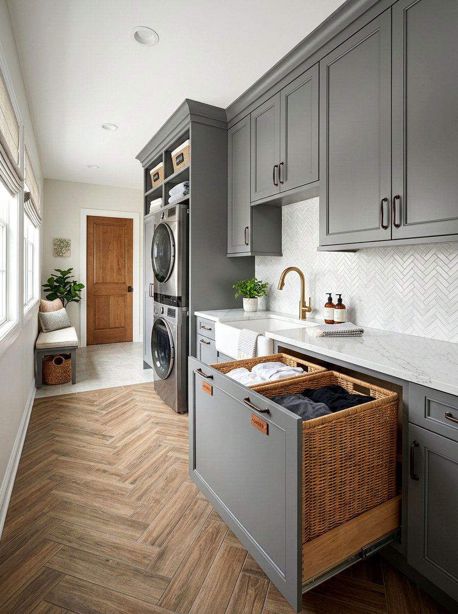 Integrated Laundry Hamper - 30 small utility room ideas