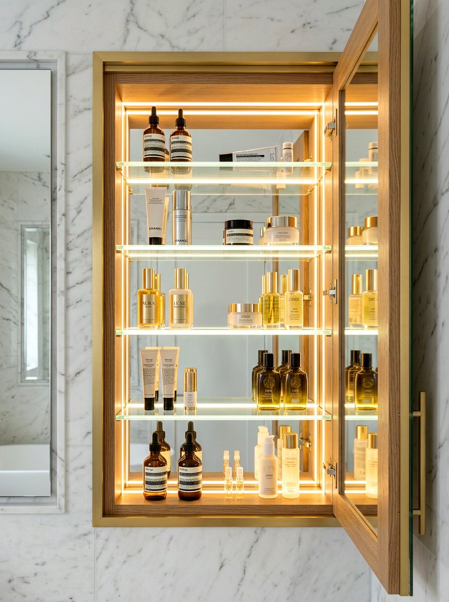 Integrated Led Cabinet Lighting - 30 medicine cabinet organization ideas