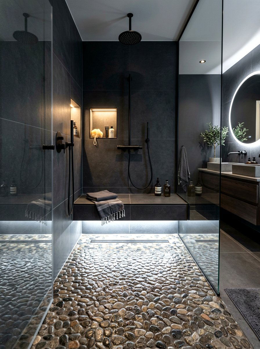 Integrated Led Shower Bench - 30 shower bench styling ideas