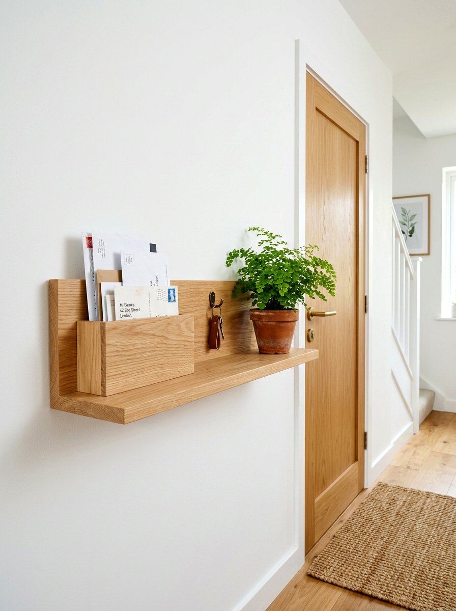 Integrated Mail Slot Entry Shelf - 30 wall mounted entry shelf ideas aesthetic