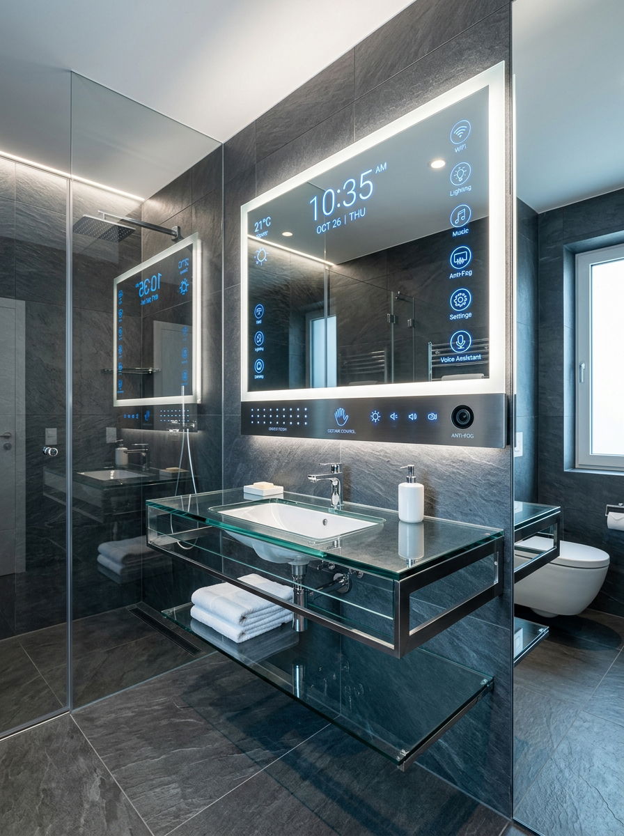 Integrated Mirror Sensors - 30 vanity mirror lighting ideas