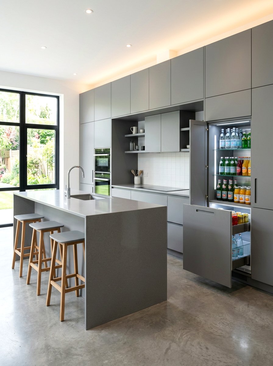 Integrated Panel Beverage Cooler - 30 beverage drawer ideas