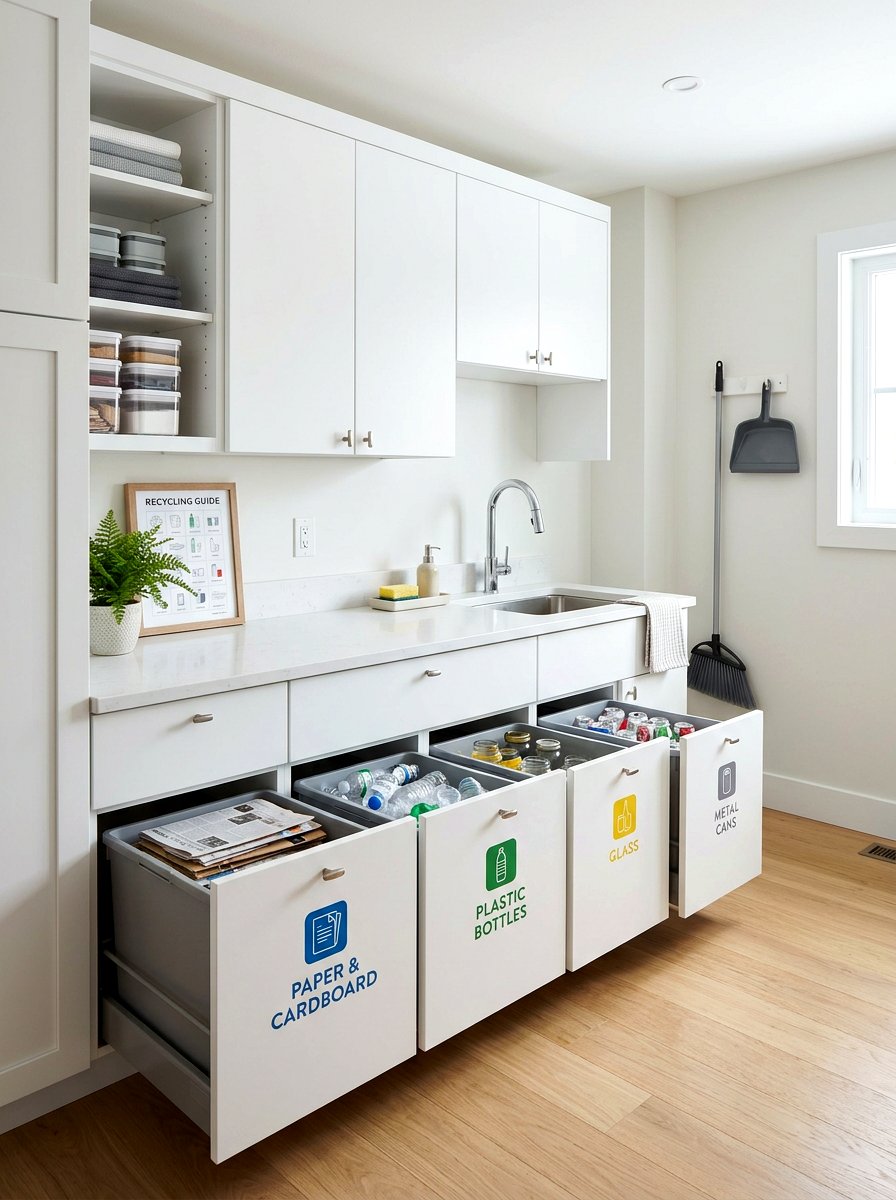 Integrated Recycling Center - 30 messy kitchen ideas