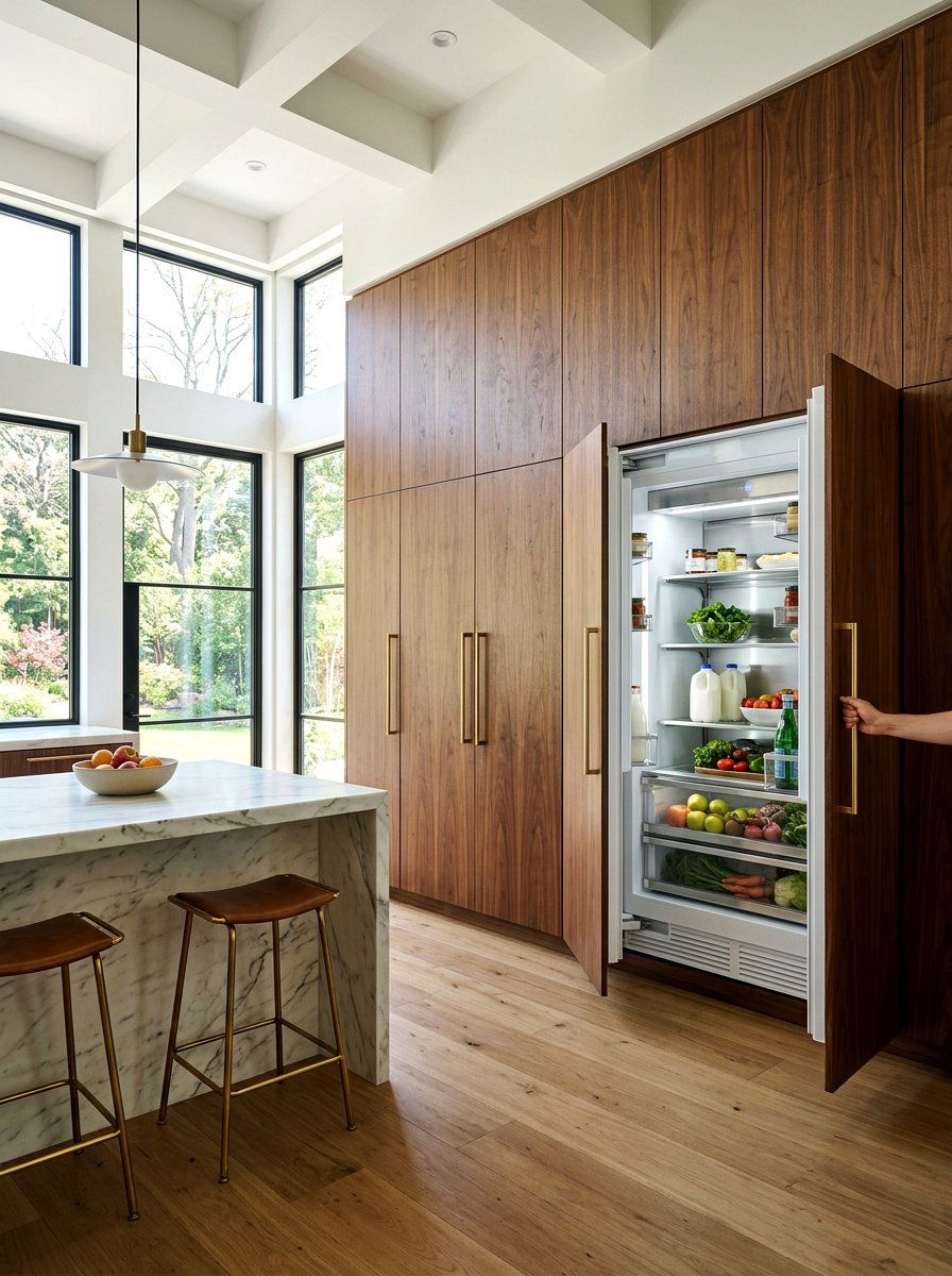 Integrated Refrigerator Panel - 30 concealed kitchen storage ideas