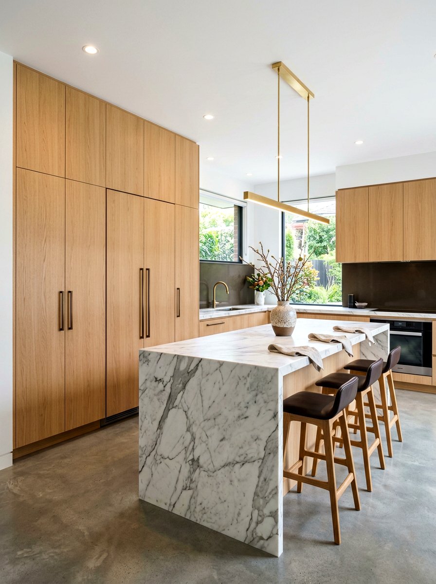 Integrated Refrigerator Wall - 30 floor to ceiling kitchen cabinets ideas
