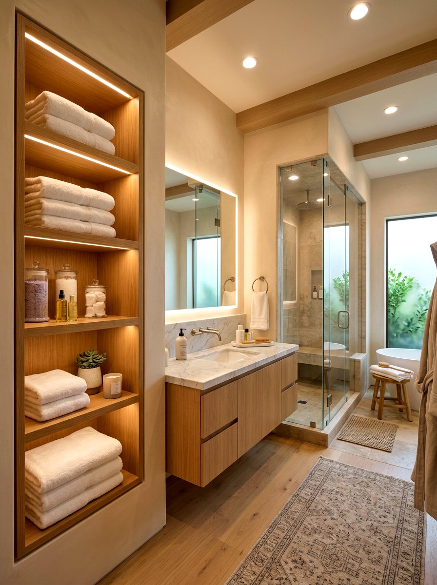 Integrated Shelf Light - 30 vanity lighting ideas