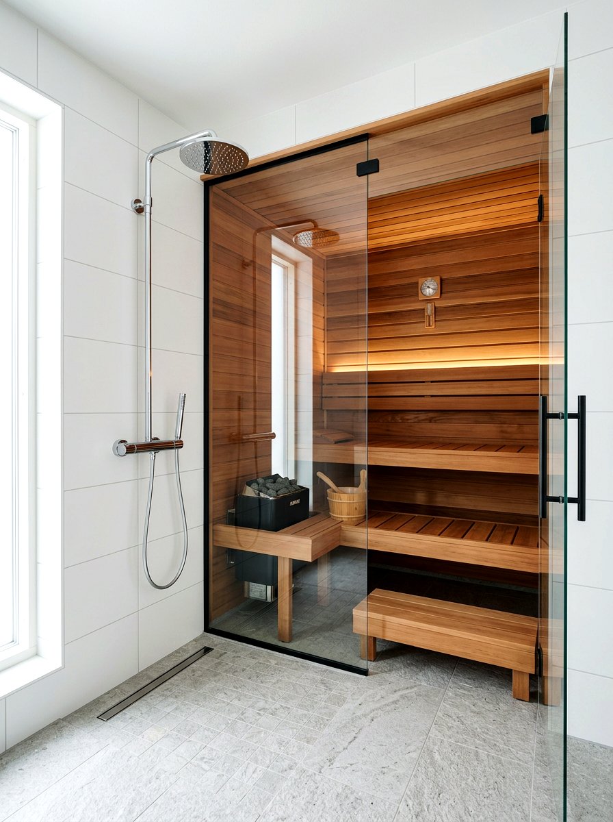 Integrated Shower Sauna - 30 sauna room ideas
