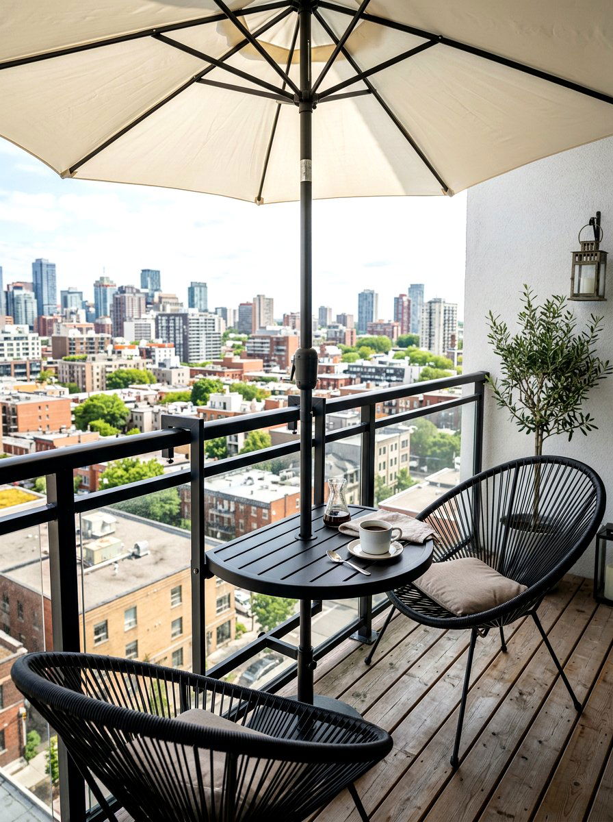 Integrated Side Table - 30 patio umbrella base styling ideas