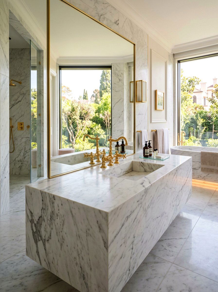 Integrated Sink Bridge Faucet - 30 bridge faucet bathroom ideas