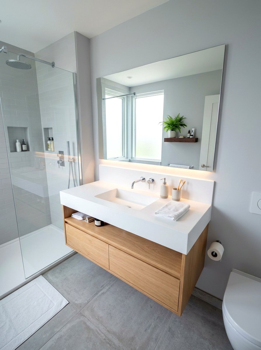 Integrated Sink Countertop - 30 small bathroom ideas