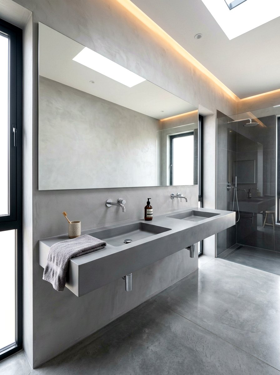 Integrated Sink Minimalist Bathroom - 30 double vanity ideas