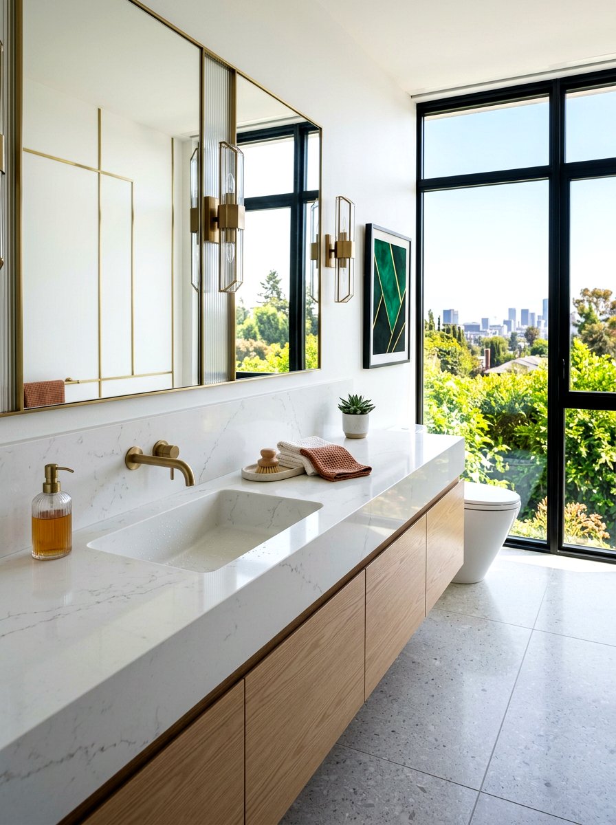 Integrated Sink Vanity - 30 neo deco bathroom vanity ideas