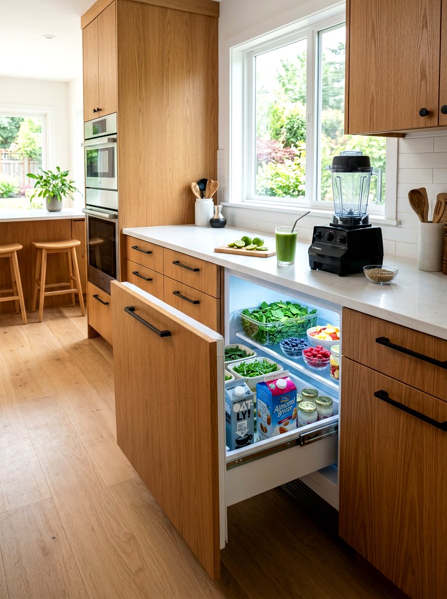 Integrated Smoothie Fridge - 30 smoothie nook kitchen ideas