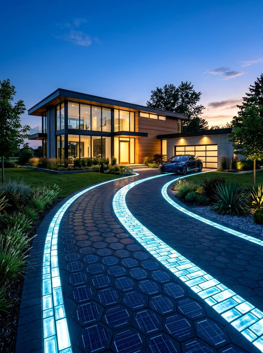 Integrated Solar Brick Pavers - 30 solar path lantern ideas
