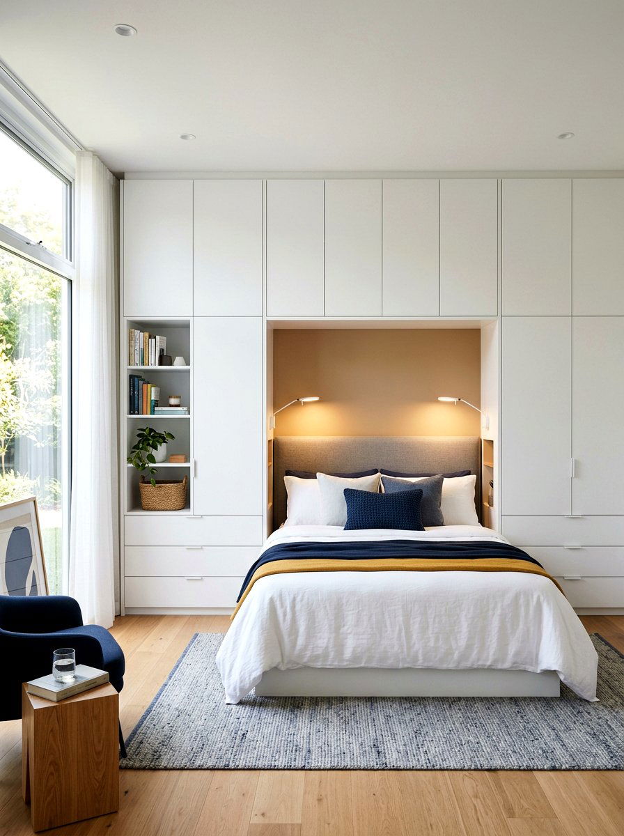 Integrated Wardrobe Bed - 30 studio sleeping nook ideas