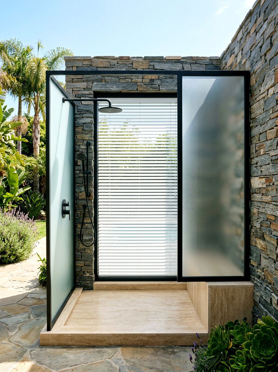 Integrated Window Blinds - 30 shower window privacy ideas