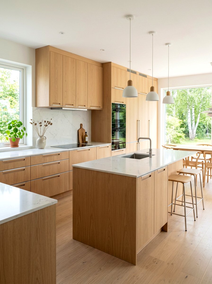 Integrated Wood Handles and Metal - 30 kitchen hardware mix ideas